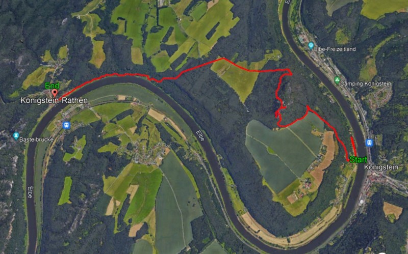 Strecke auf Google Earth