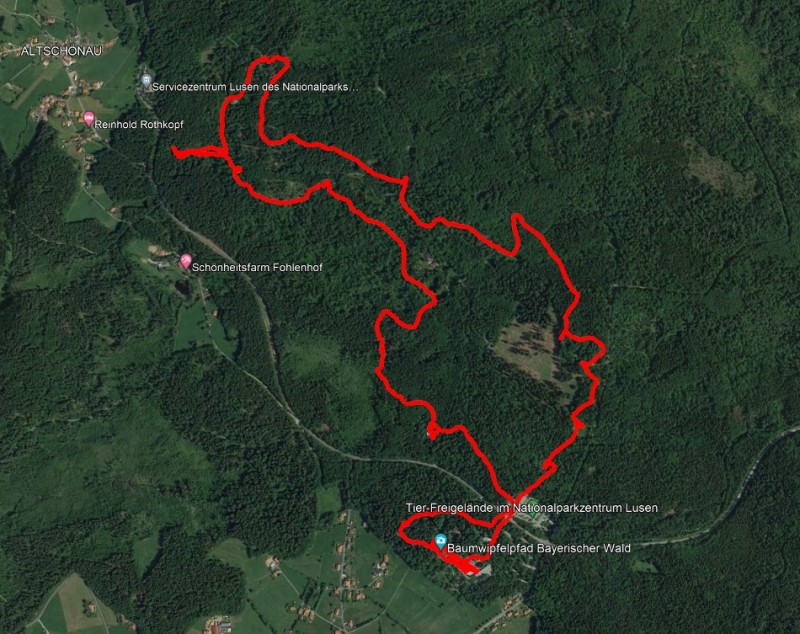 Strecke auf Google Earth