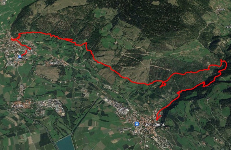 Strecke auf Google Earth